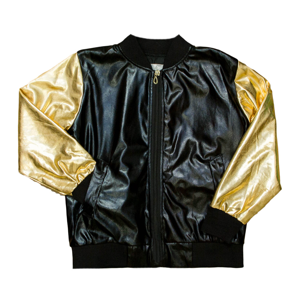 Black And Gold Metallic Adult Jacket