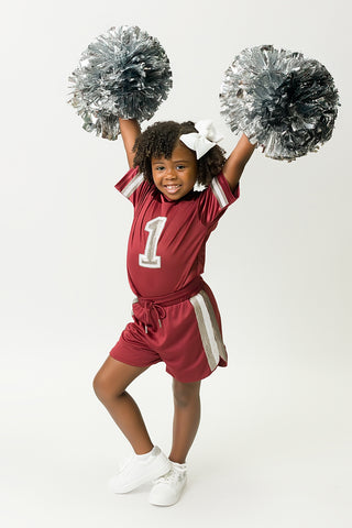 Maroon and Silver Sequin Jersey