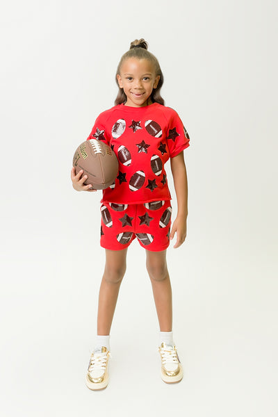 Red and Black Football Top