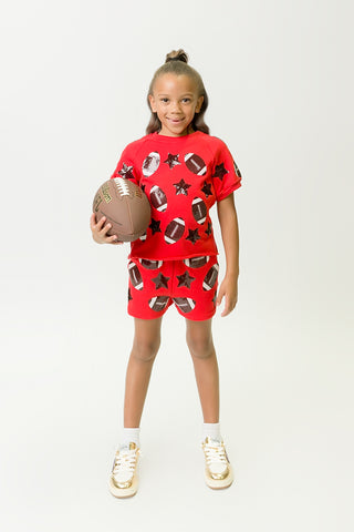 Red and Black Football Top