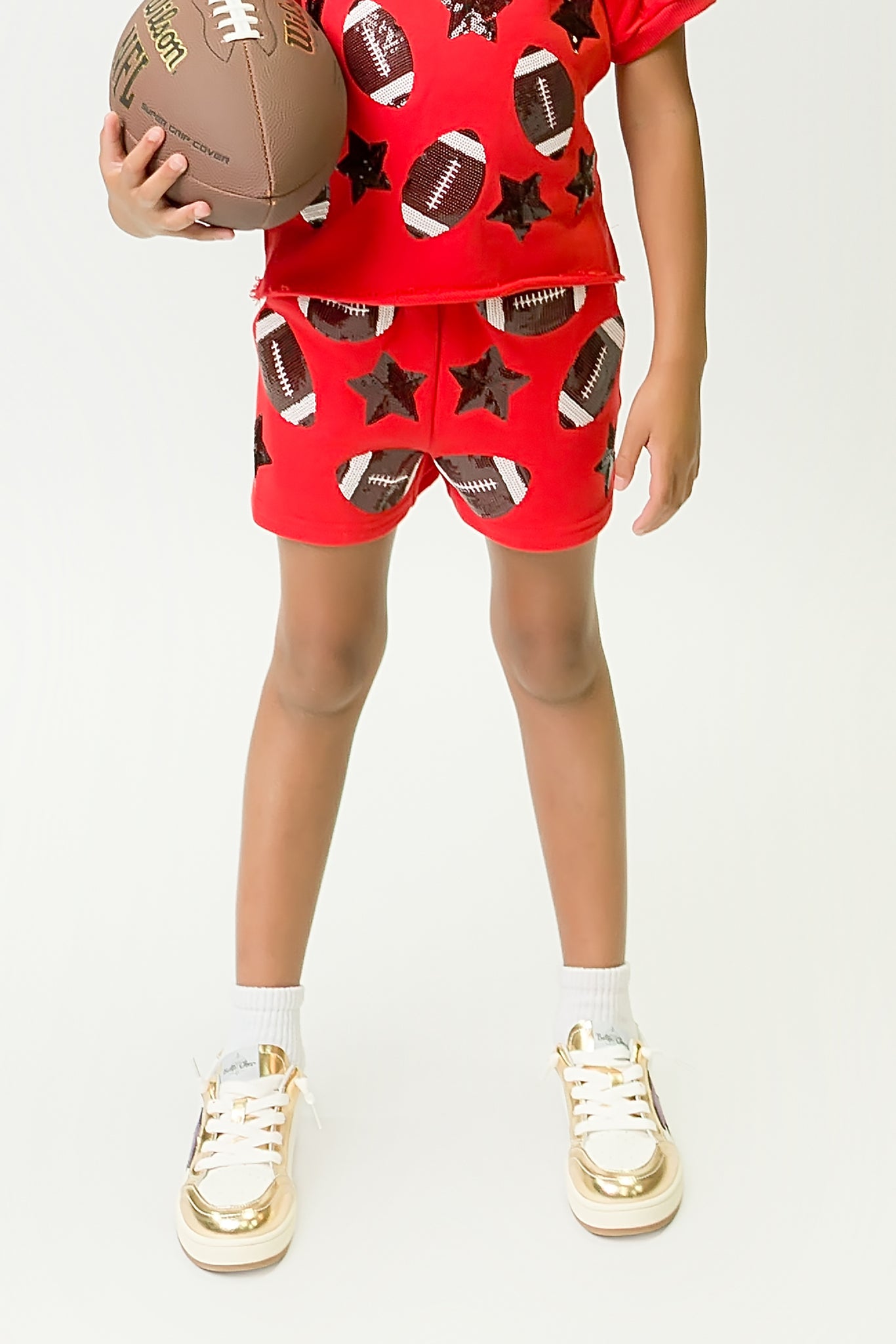 Kids' Red and Black Football Shorts