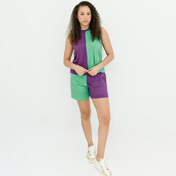 Color Block Crystal Adult Top