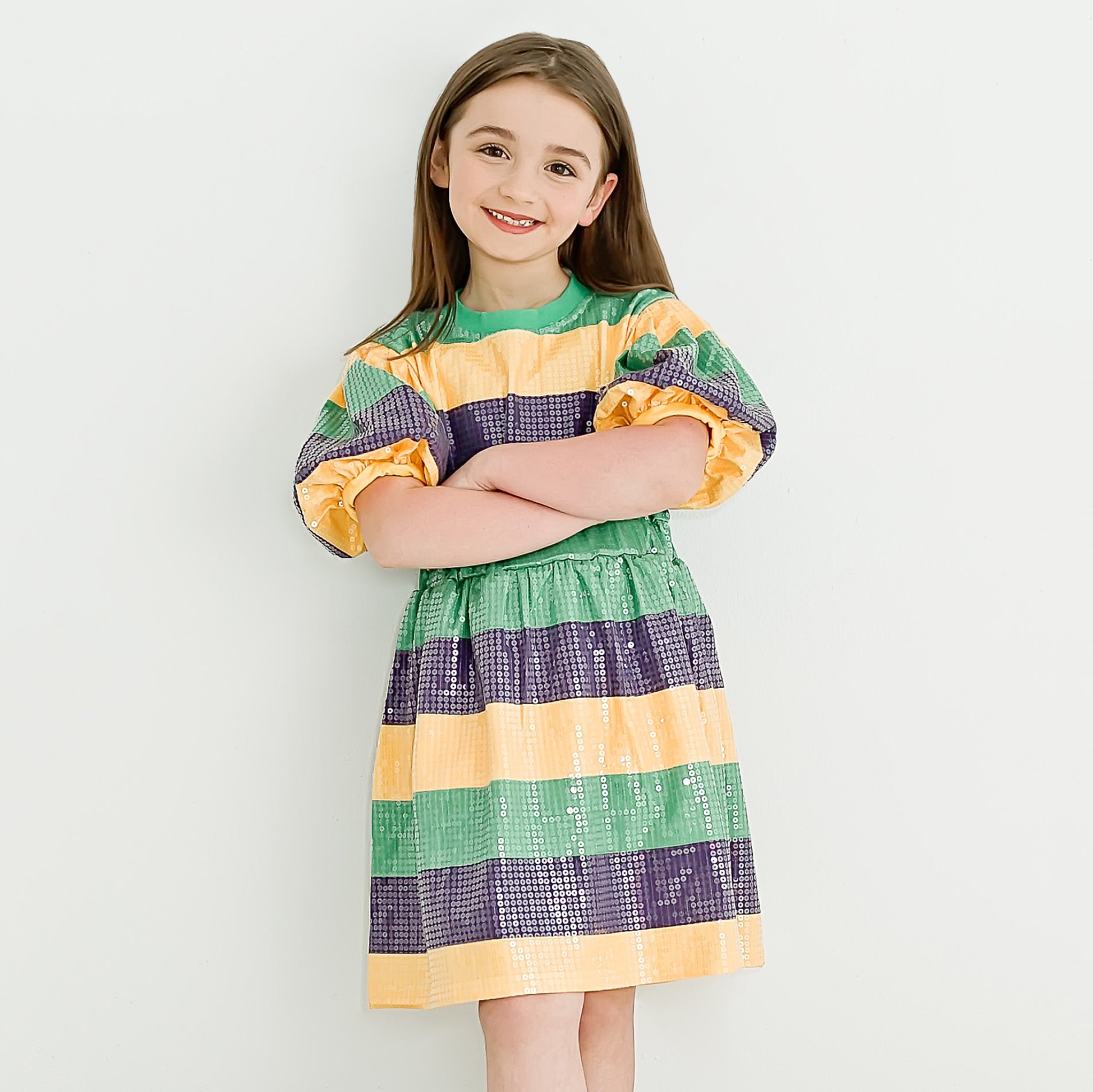 Mardi Gras Rugby Sequin Dress