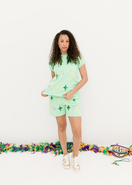 Mardi Gras Stars Adult Shorts