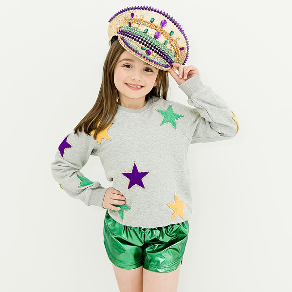 Mardi Gras Stars Kid Sweatshirt