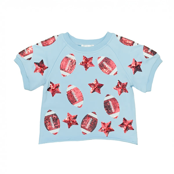 Light Blue Football Top