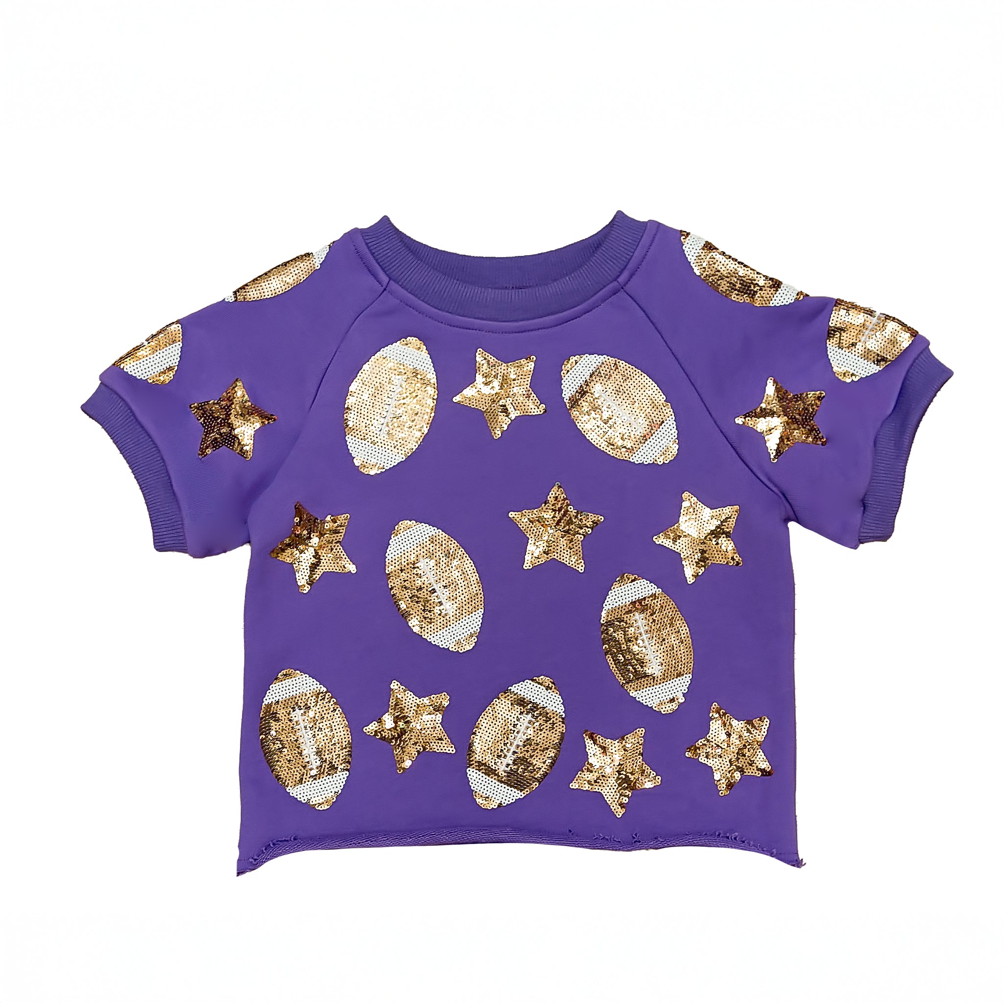Women's Purple Football Sequin Top