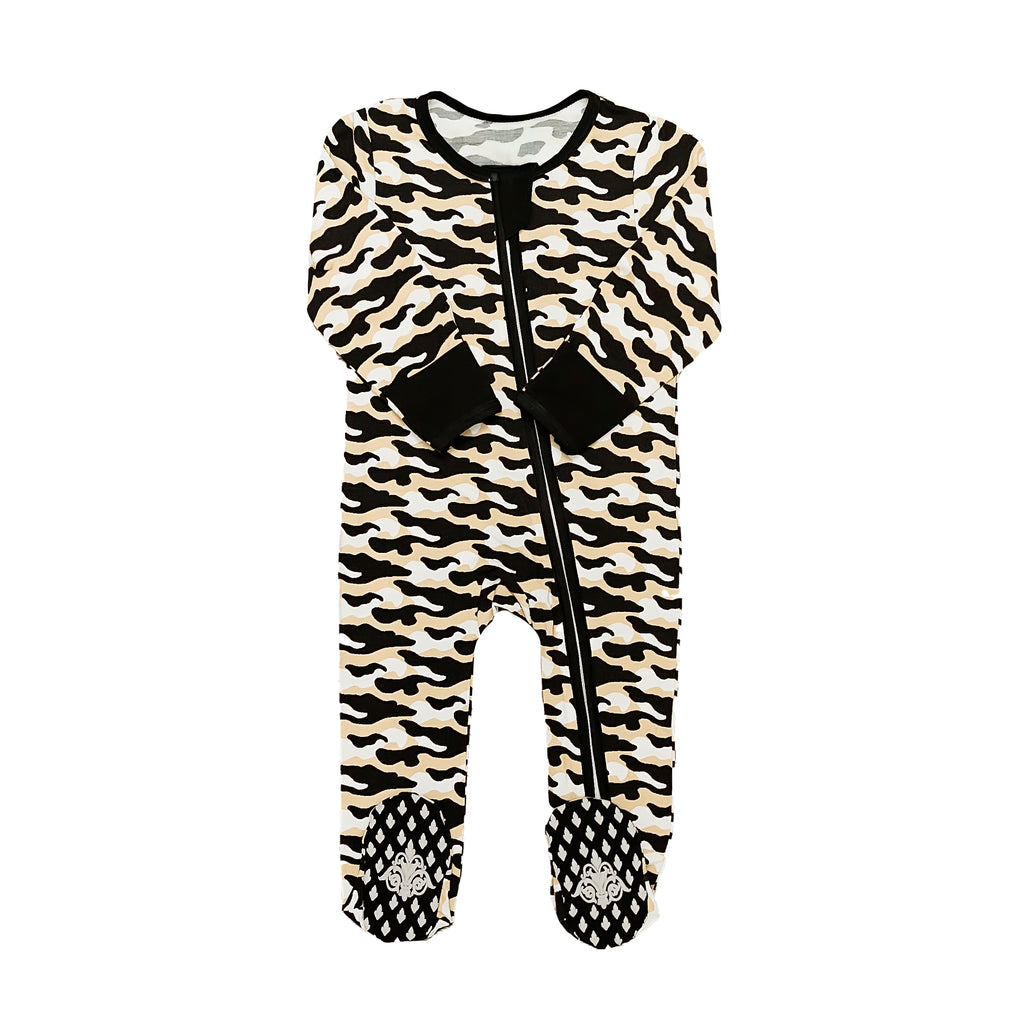 Black and Gold Camo Romper