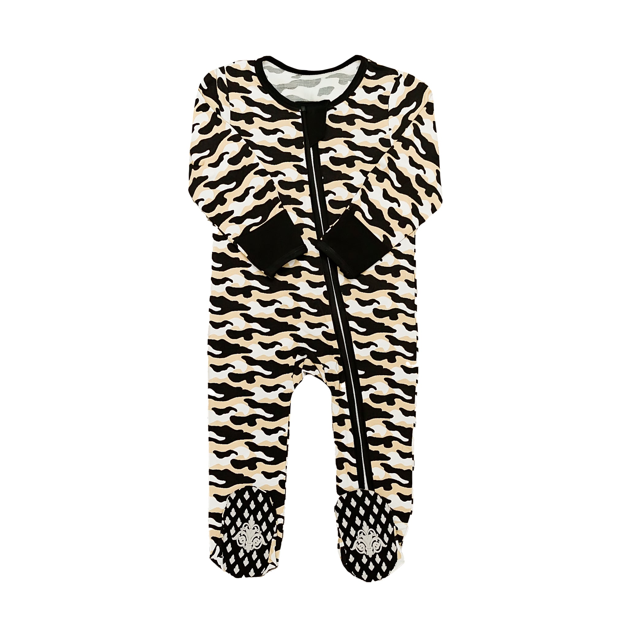 Black and Gold Camo Romper
