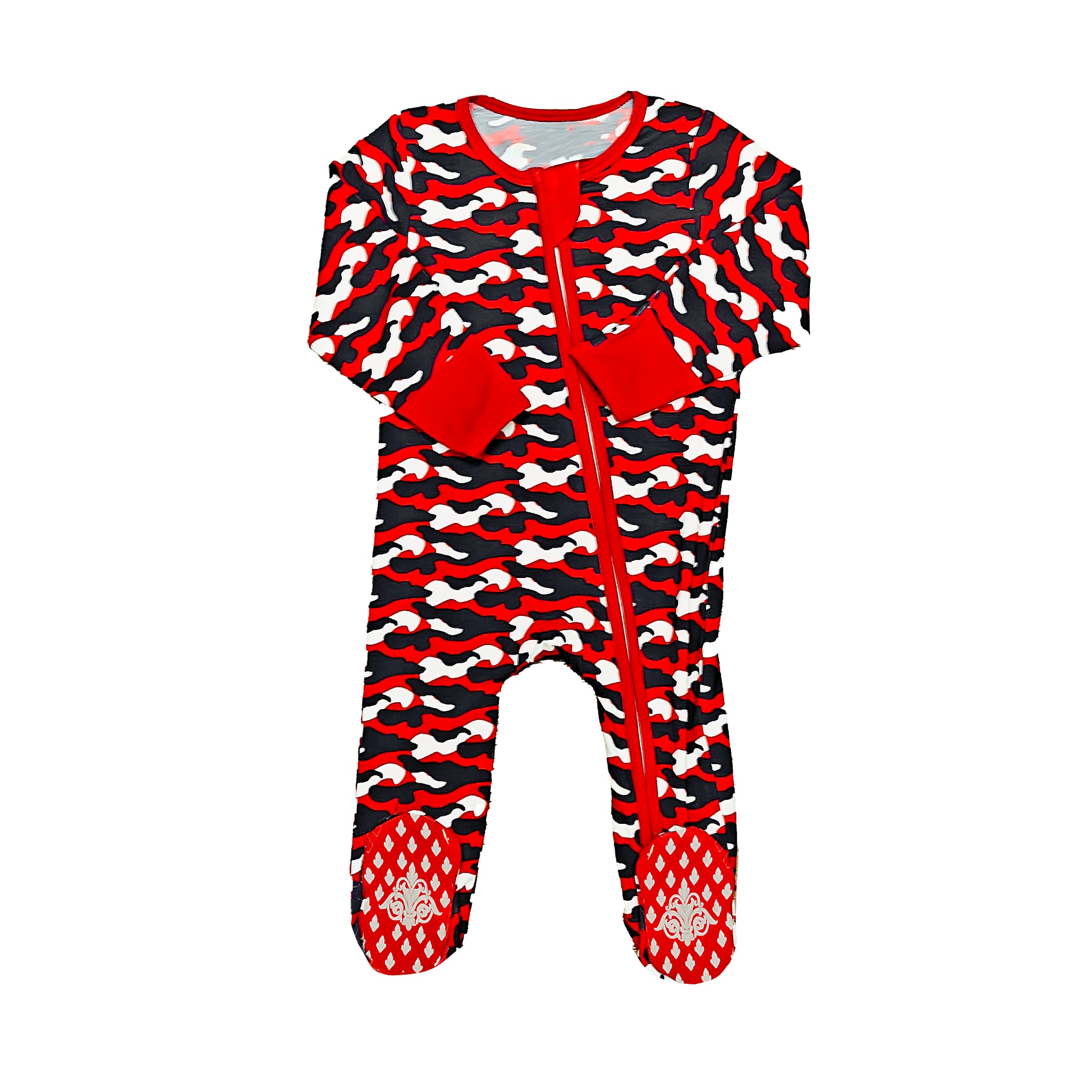 Red and Black Camo Romper