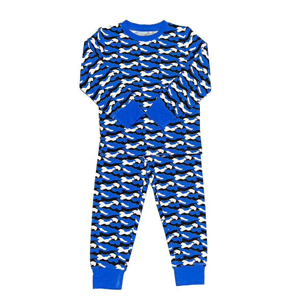 Royal Blue Camo Pajamas for Kids | Soft Bamboo Sleepwear – Belle Cher
