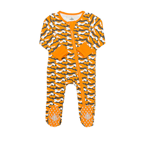 Orange Camo Bamboo Romper