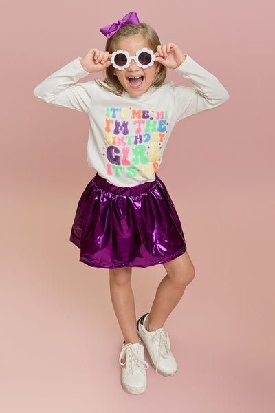 Purple Metallic Skort