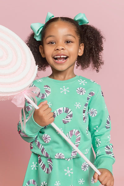Candy Cane Teal Sweatshirt