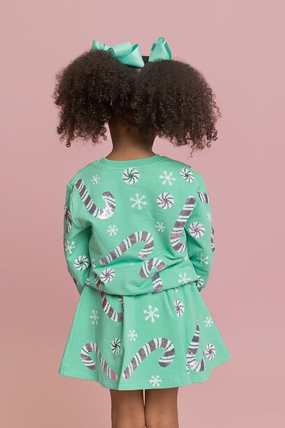 Candy Cane Teal Sweatshirt