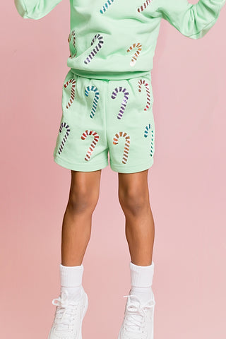 Sequin Candy Cane Shorts