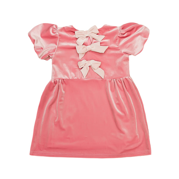 Pink Velvet Bow Dress