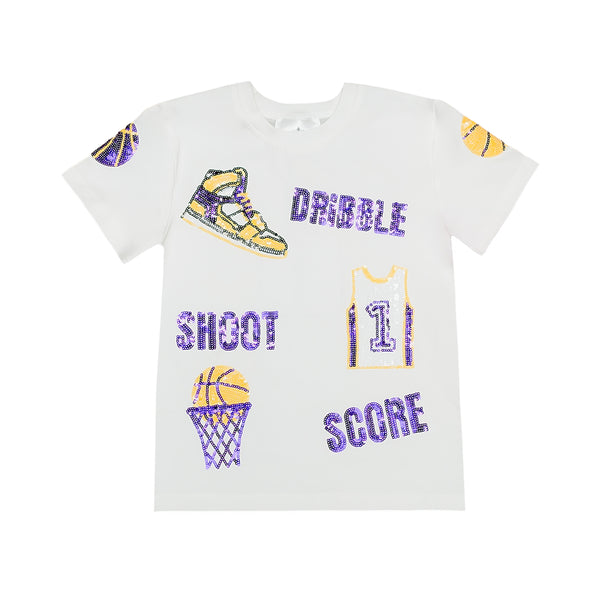 Purple and Yellow Basketball Shirt