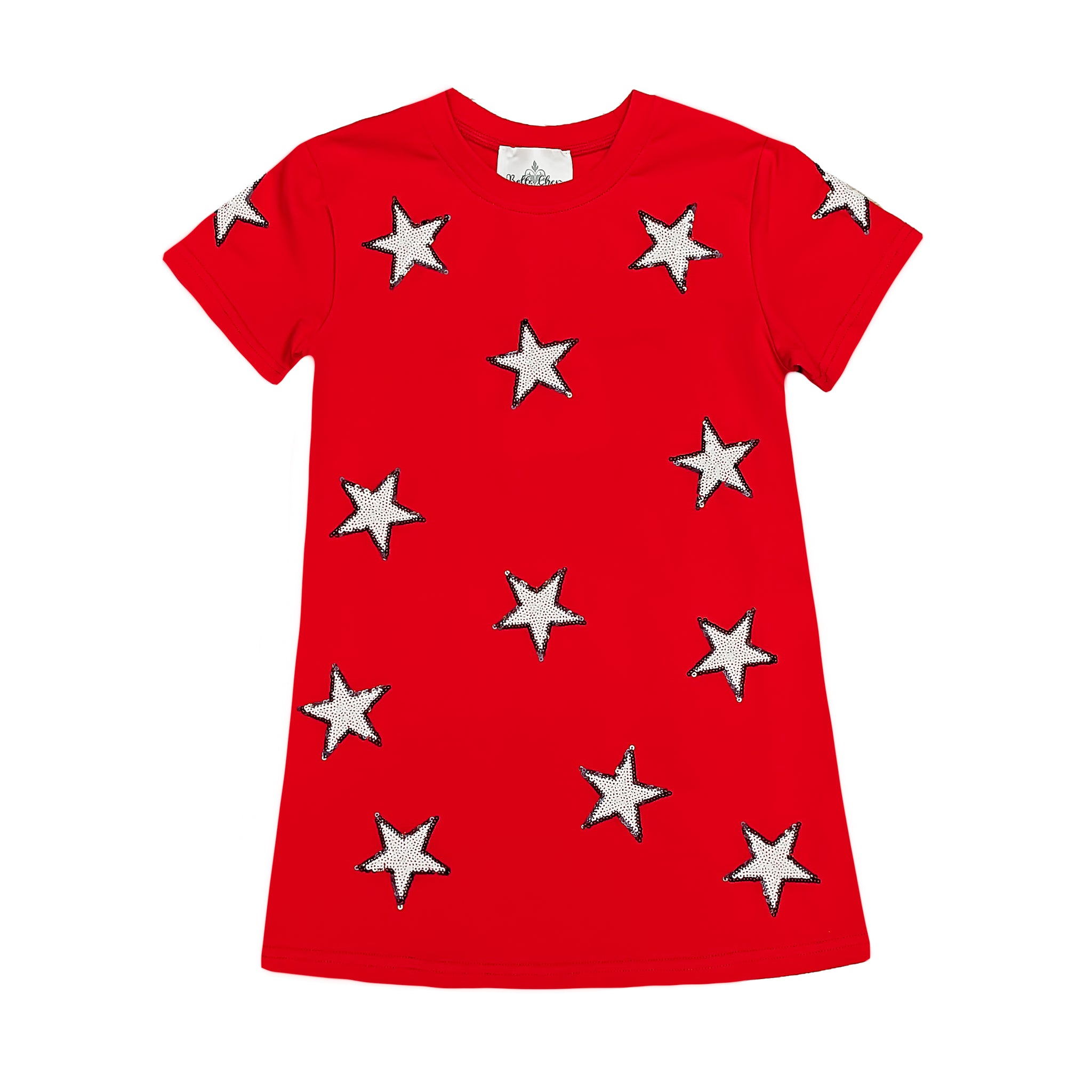 Women's Sequin Star Dress - Red and Black