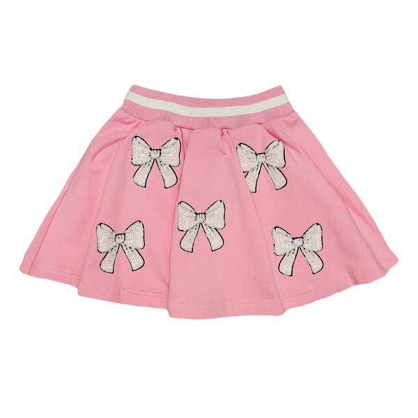 Light Pink White Bow Skort