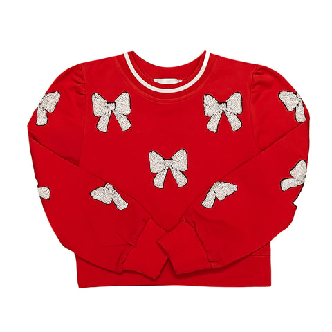 Red White Bow Sweatshirt