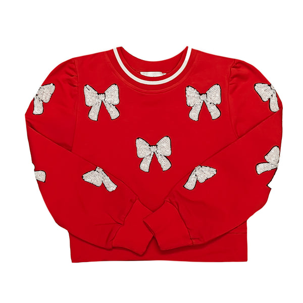 Red White Bow Sweatshirt