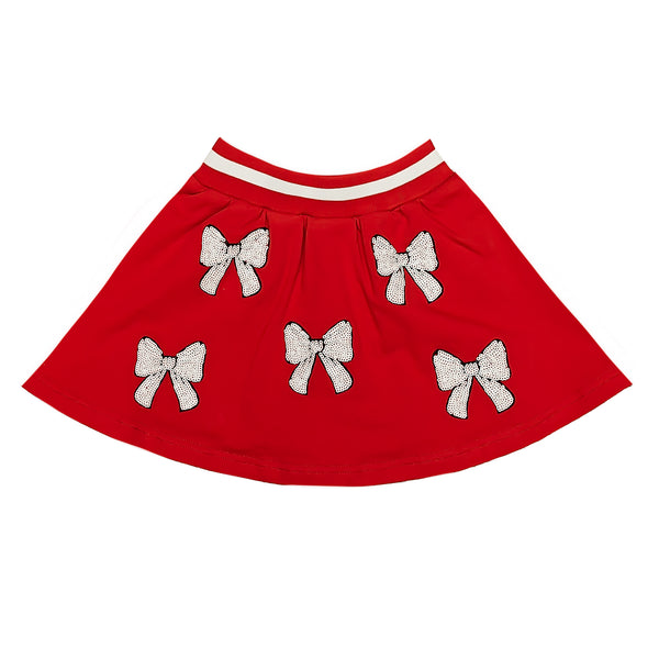 Red White Bow Skort