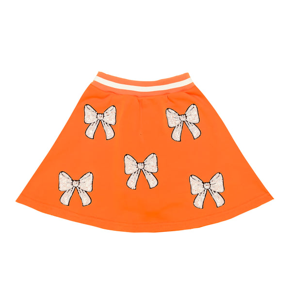 Bright Orange and White Bows Skort