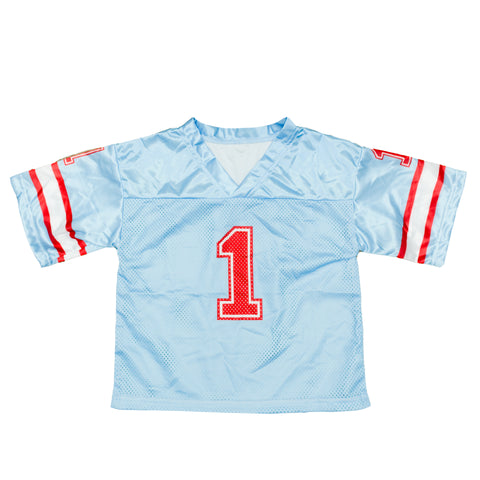 Light Blue and Red Football Jersey