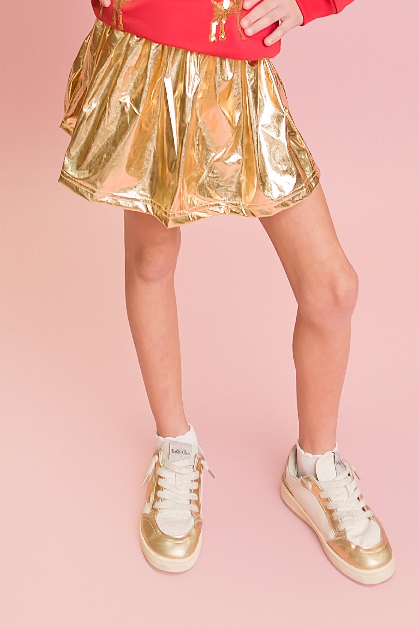 Kids' Metallic Skort - Gold