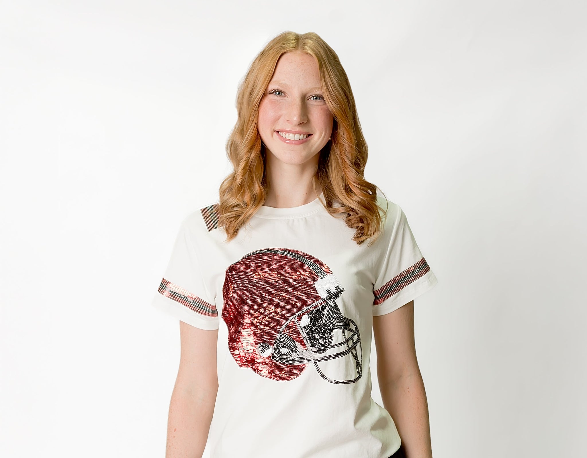 Women's Maroon & Silver Helmet Tee