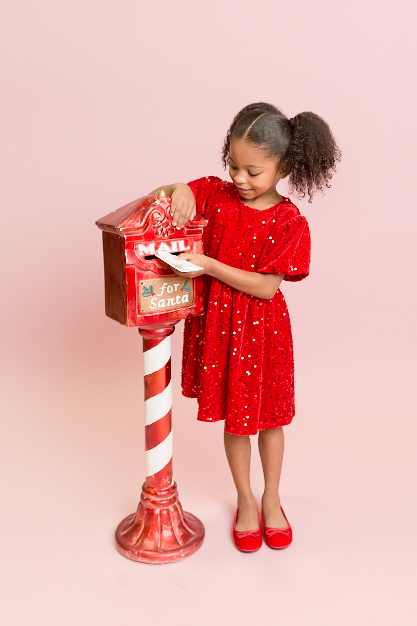 Red Sequin Velvet Dress