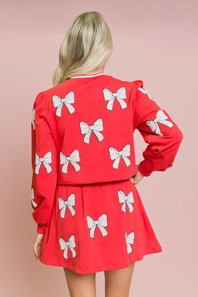 Red White Bow Skort