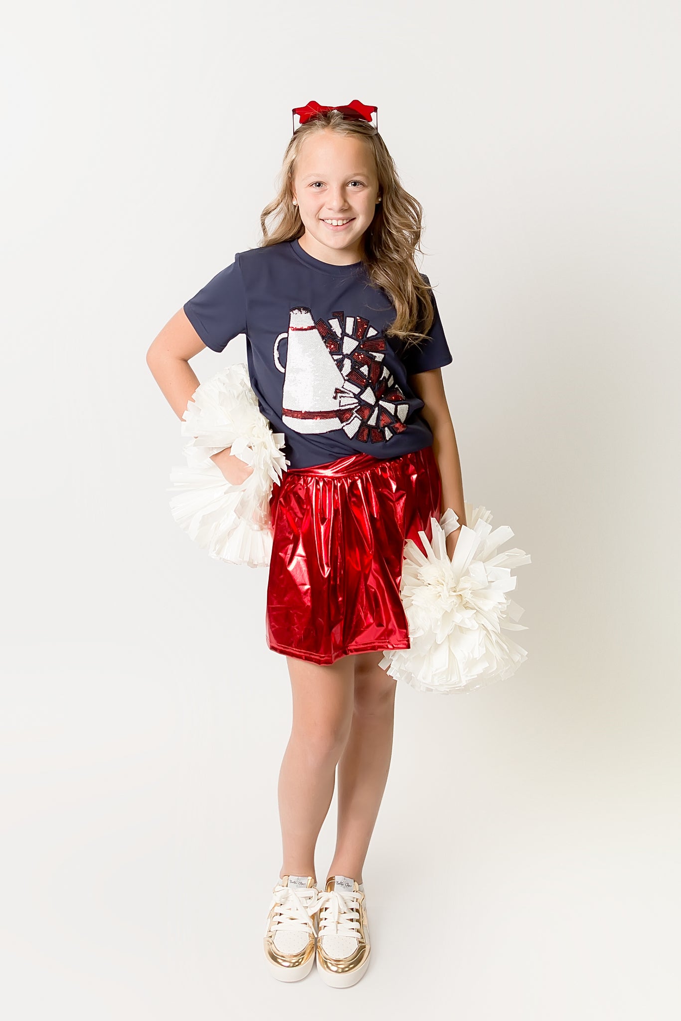 Kids' Metallic Skort - Red