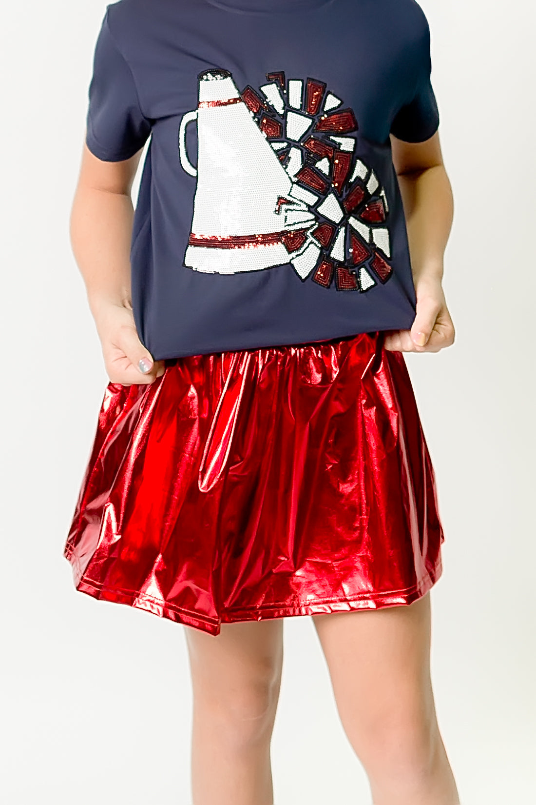 Kids' Metallic Skort - Red