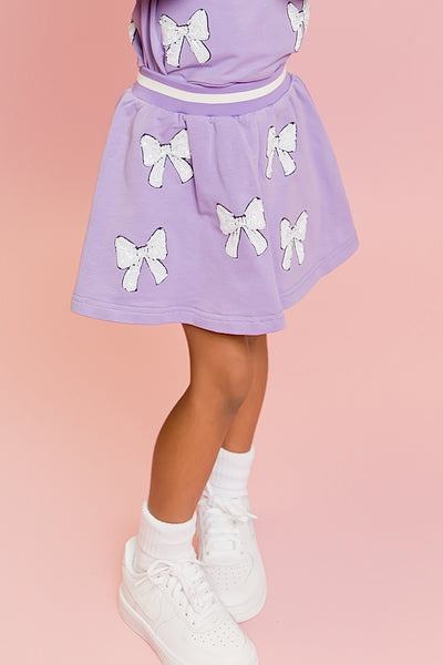 Lavender White Bow Skort