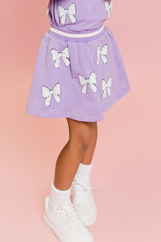 Lavender White Bow Skort