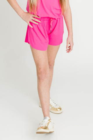 Neon Pink Butterfly Shorts