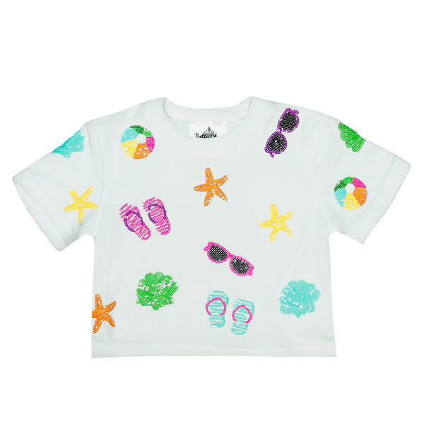 Beach Terry Cloth White Top