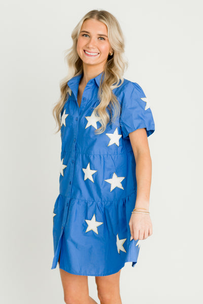 Royal Blue Star Adult Dress