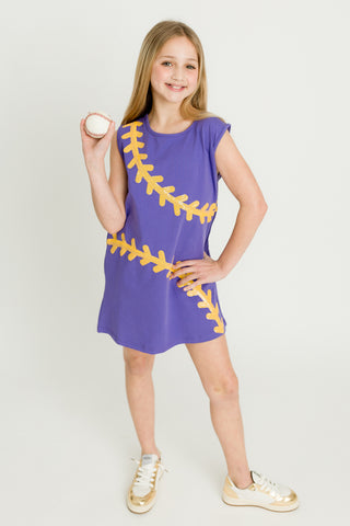 Purple Baseball Kid Dress