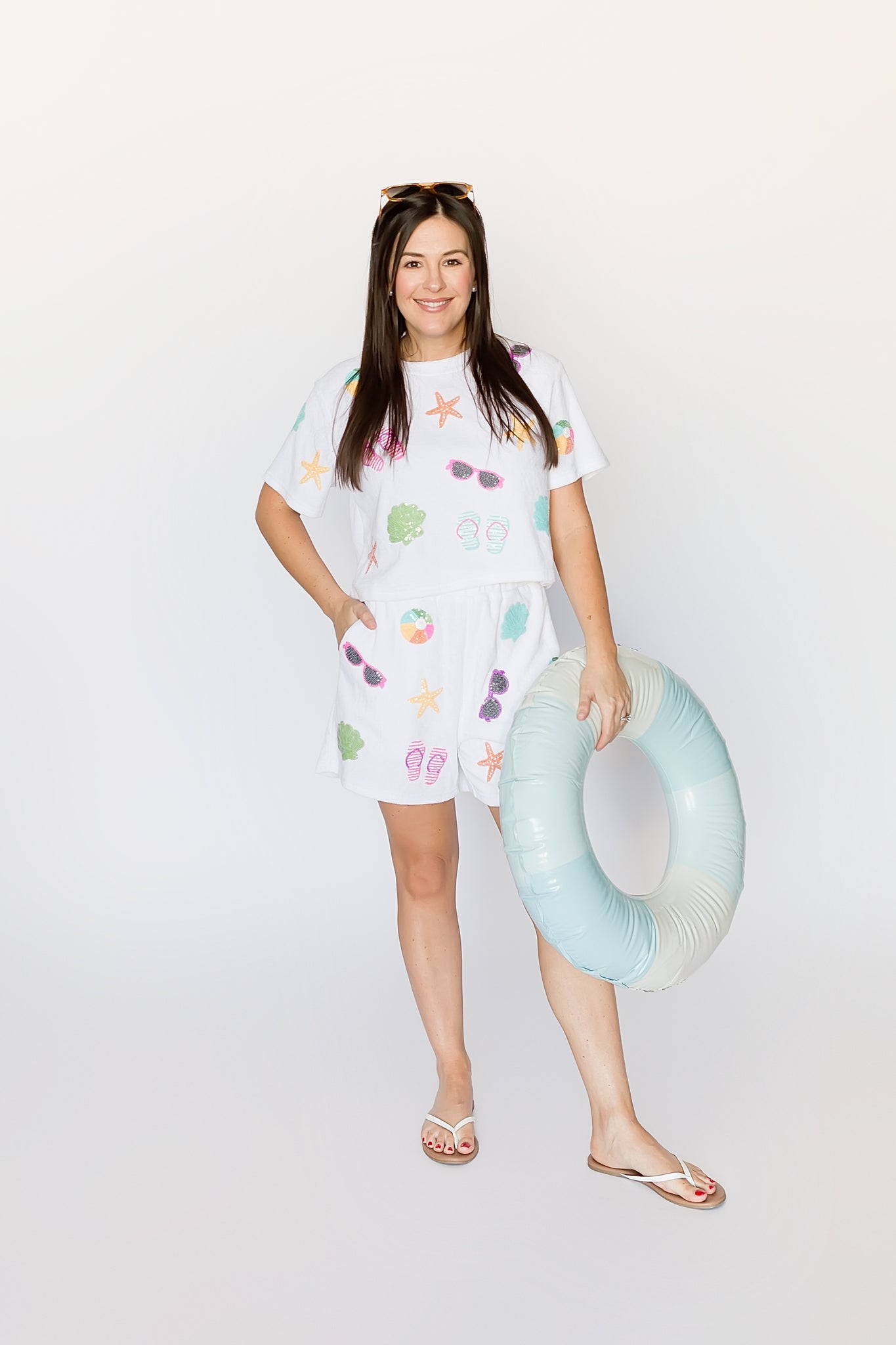 Beach Terry Cloth White Top