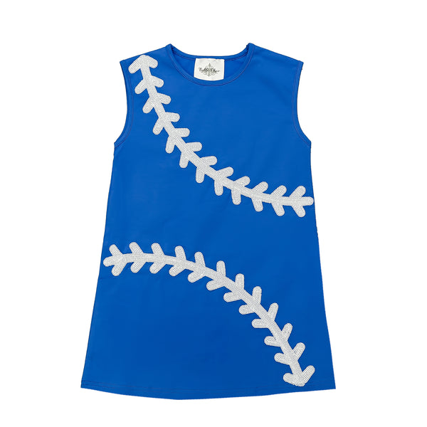 Royal Blue Baseball Adult Dress