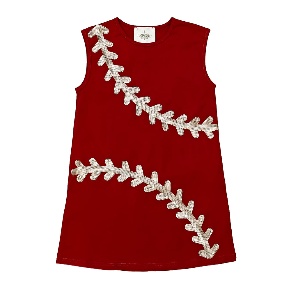 Maroon Baseball Kid Dress