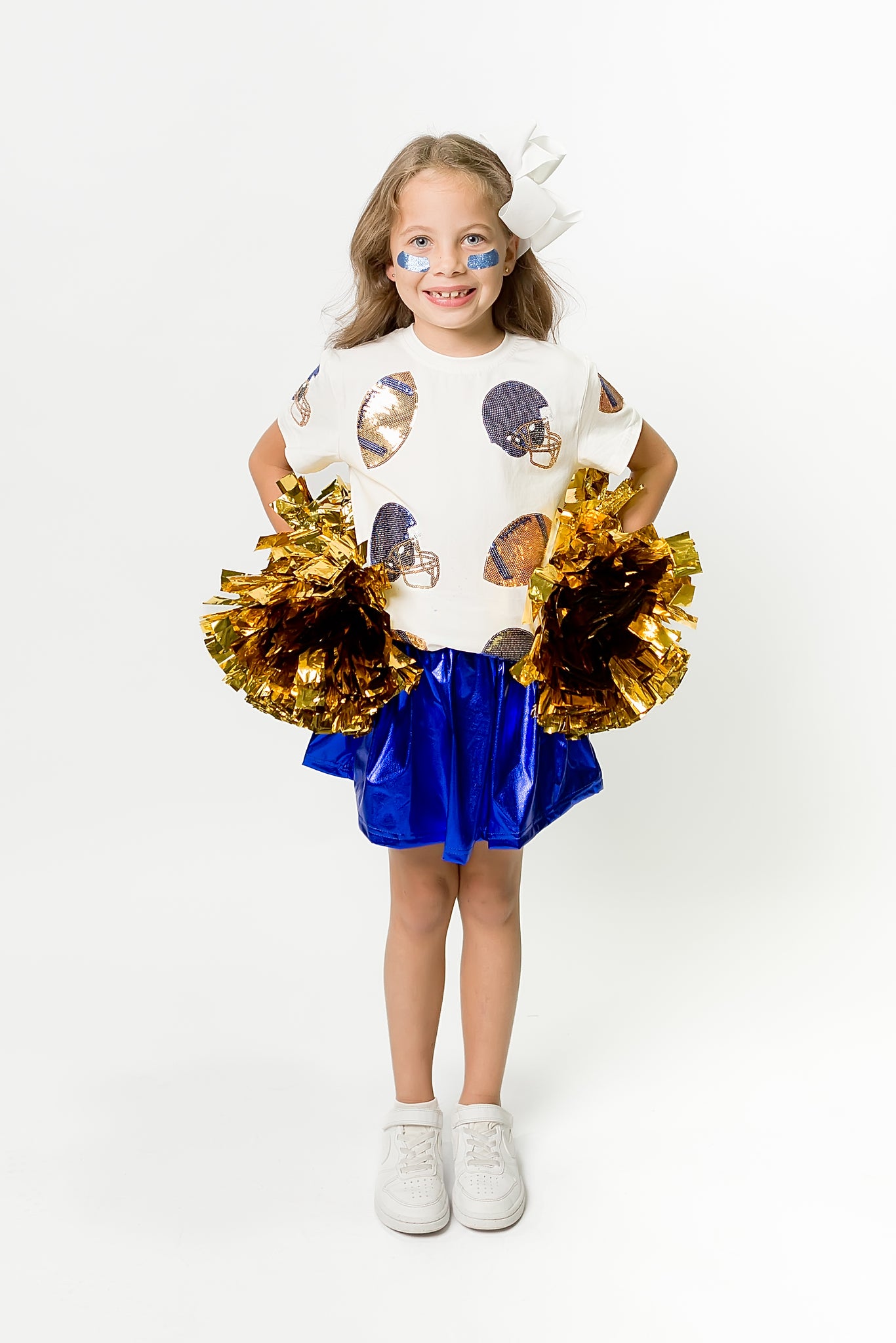 Kids' Football Fever T-Shirt - Royal Blue and Gold