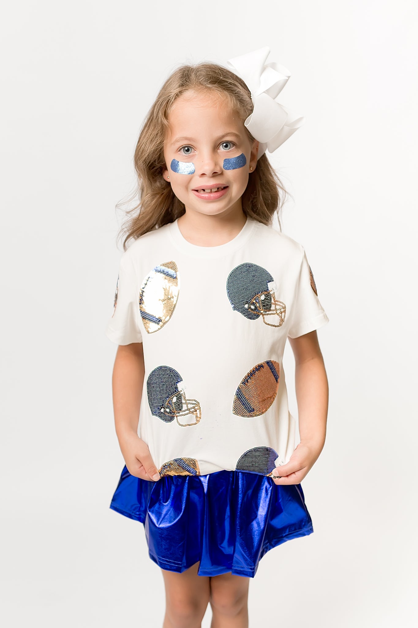 Kids' Metallic Skort - Royal Blue