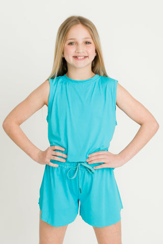 Bright Blue High Low Tank