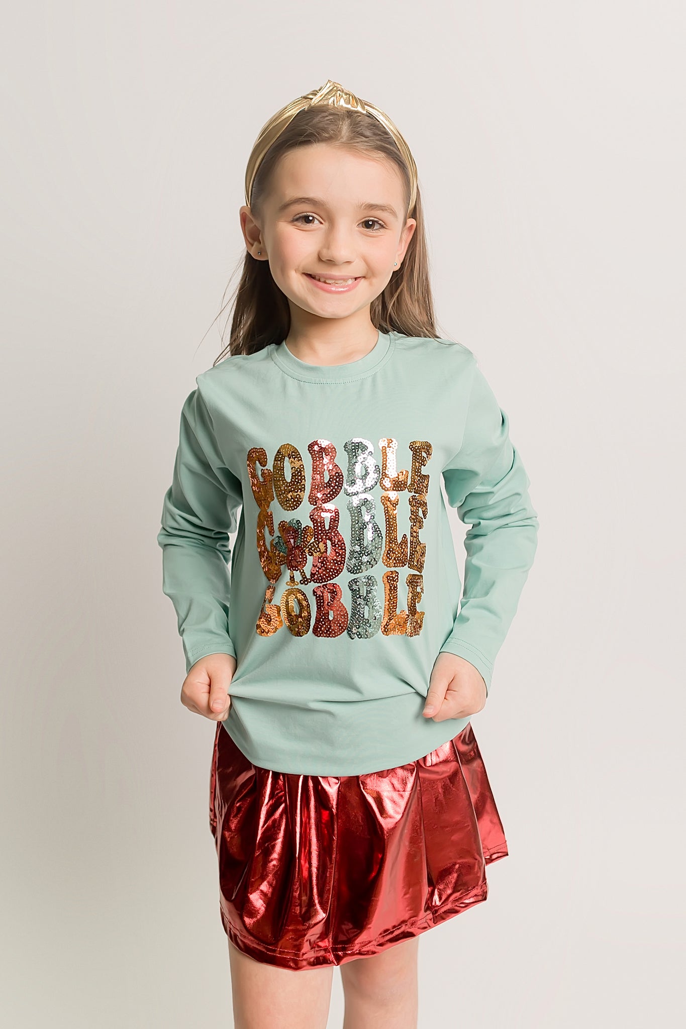 Kids' Metallic Skort - Maroon