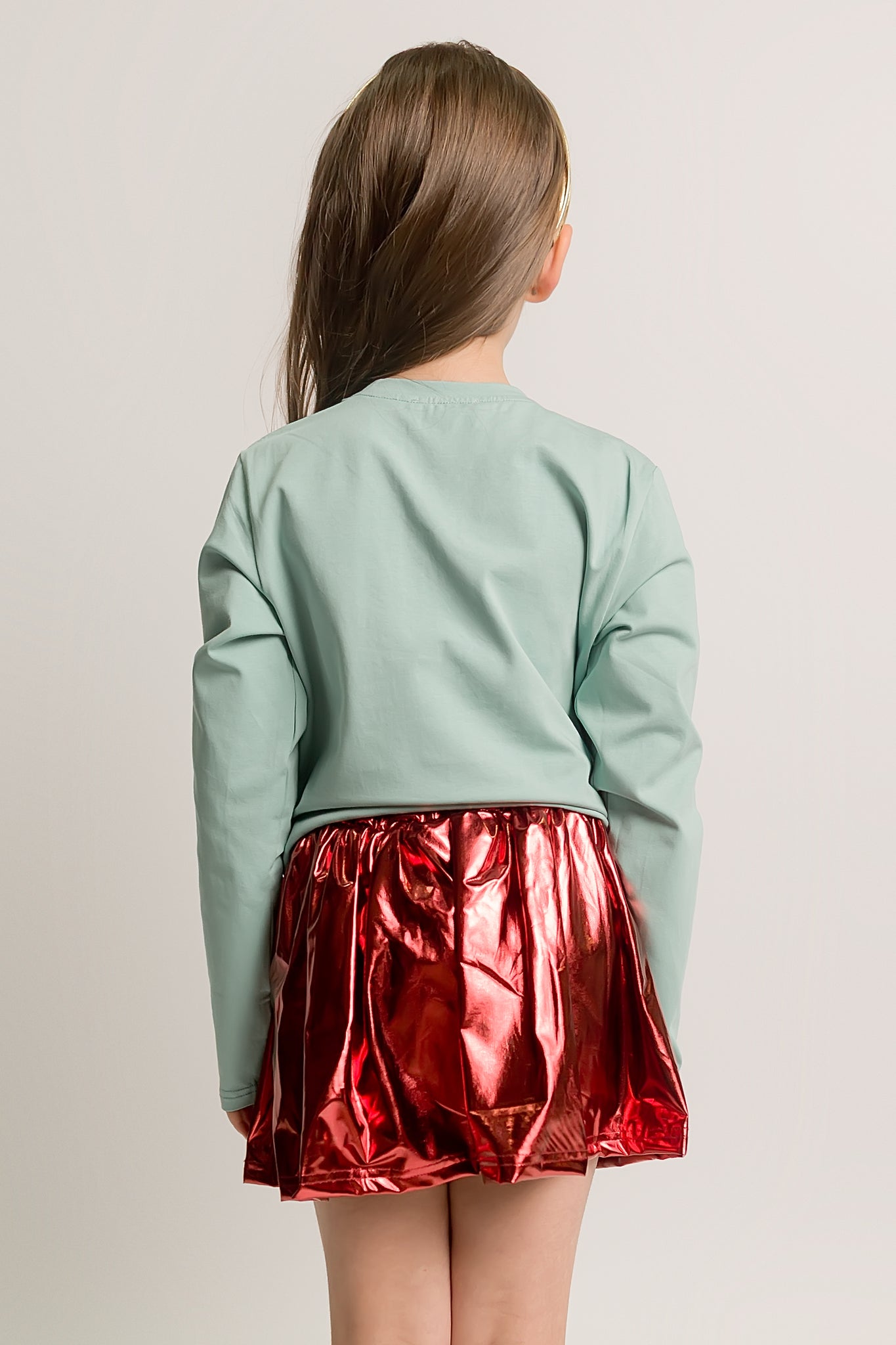 Kids' Metallic Skort - Maroon