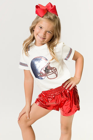 Light Blue and Red Helmet Shirt